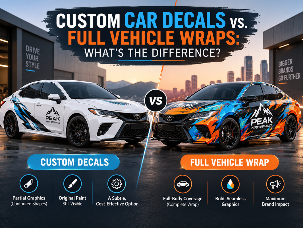 Custom Car Decals vs. Full Vehicle Wraps: What’s the Difference?