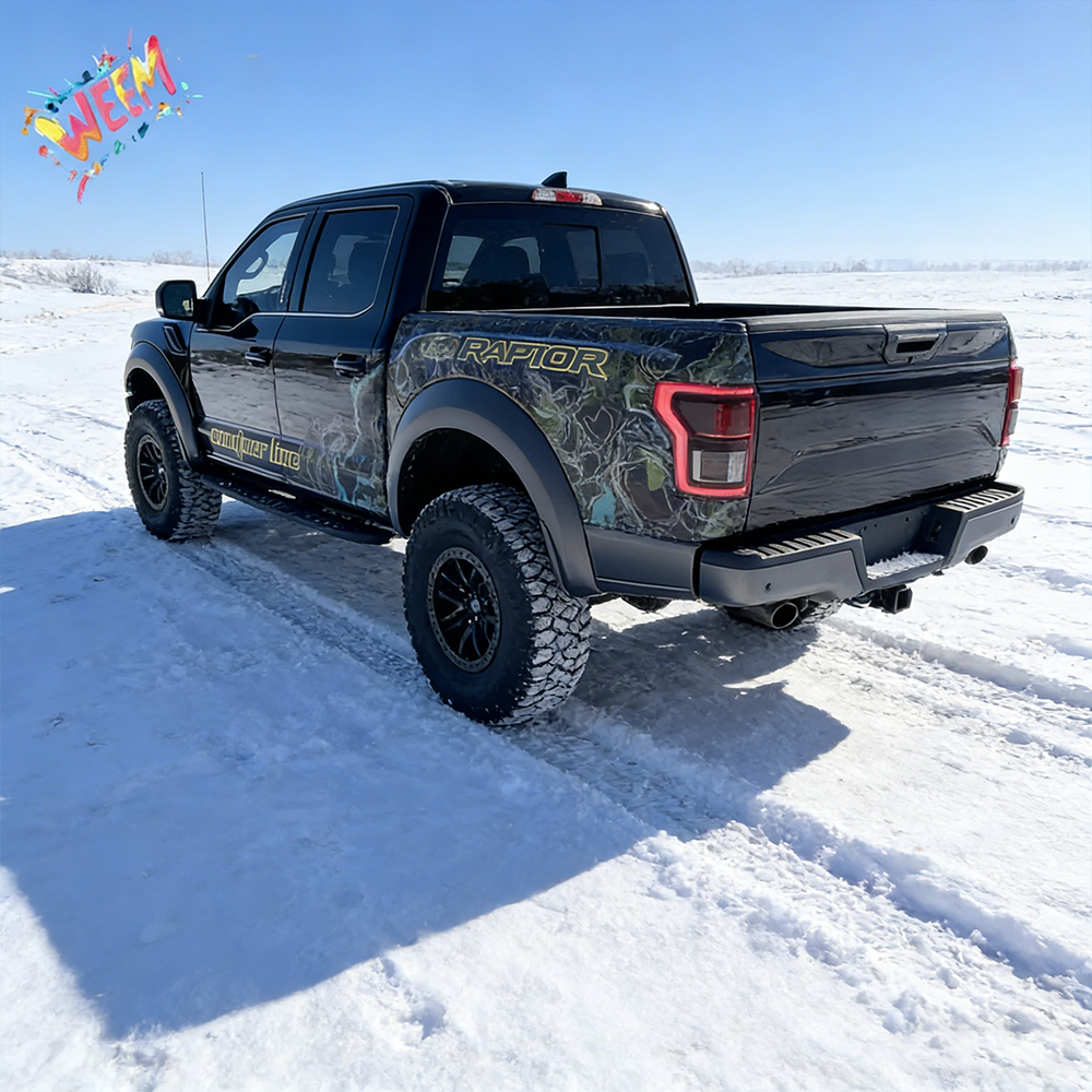 Topographic Contour Line Truck Decal for Ford Raptor | Tactical Map Vinyl Wrap