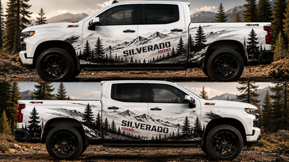 Mountain Adventure Silverado Decal | Off-Road Vinyl Wrap