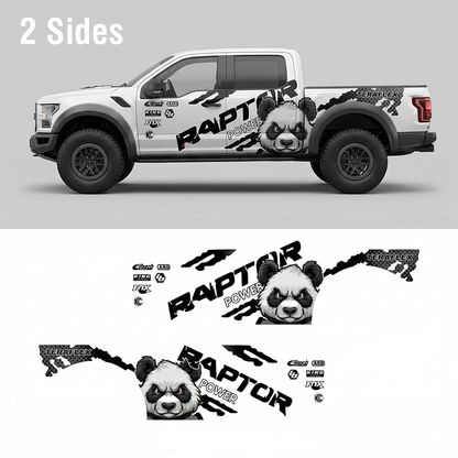 Panda Graphic Pickup Truck Decal | Black Off-Road Performance Vinyl Wrap Kit