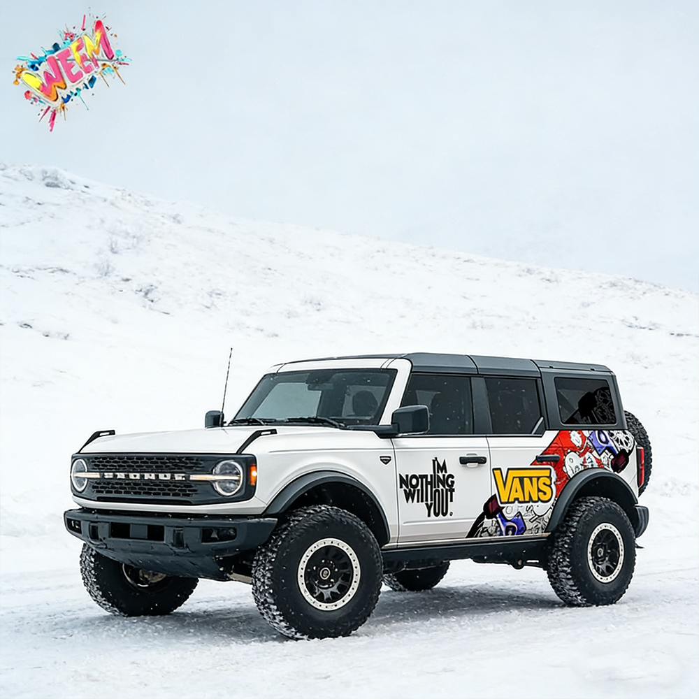 Street Graffiti SUV Decal Wrap for Jeep Wrangler | Skate Style Cartoon Overland Side Graphics