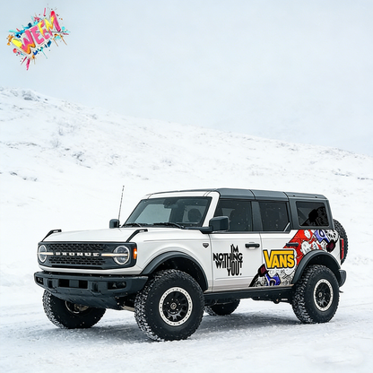 Street Graffiti SUV Decal Wrap for Jeep Wrangler | Skate Style Cartoon Overland Side Graphics