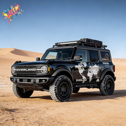 World Map SUV Decal | Overland Travel Side Graphic Vinyl Wrap Kit