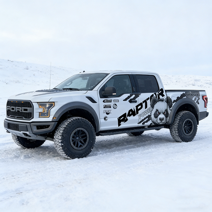 Panda Graphic Pickup Truck Decal | Black Off-Road Performance Vinyl Wrap Kit