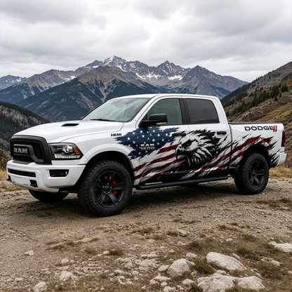 American Eagle Truck Decal for Dodge Ram | Patriotic Flag Vinyl Wrap