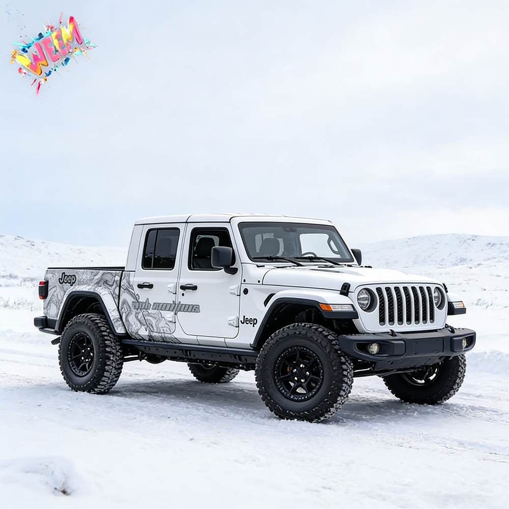 Contour Map Truck Decal Kit | Minimal Topographic Off-Road Vinyl Wrap