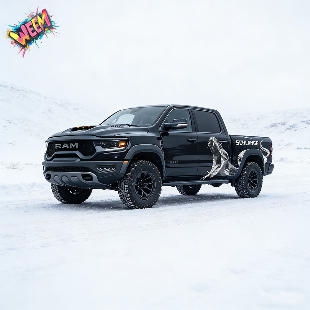 Venomous Snake Car Decal for Pickup Truck | Striking Viper Off-Road Vinyl Wrap