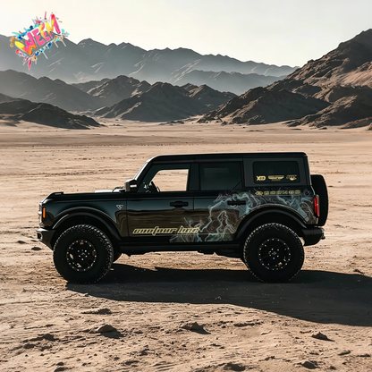 Contour Topographic Line SUV Decal | Abstract Terrain Side Wrap