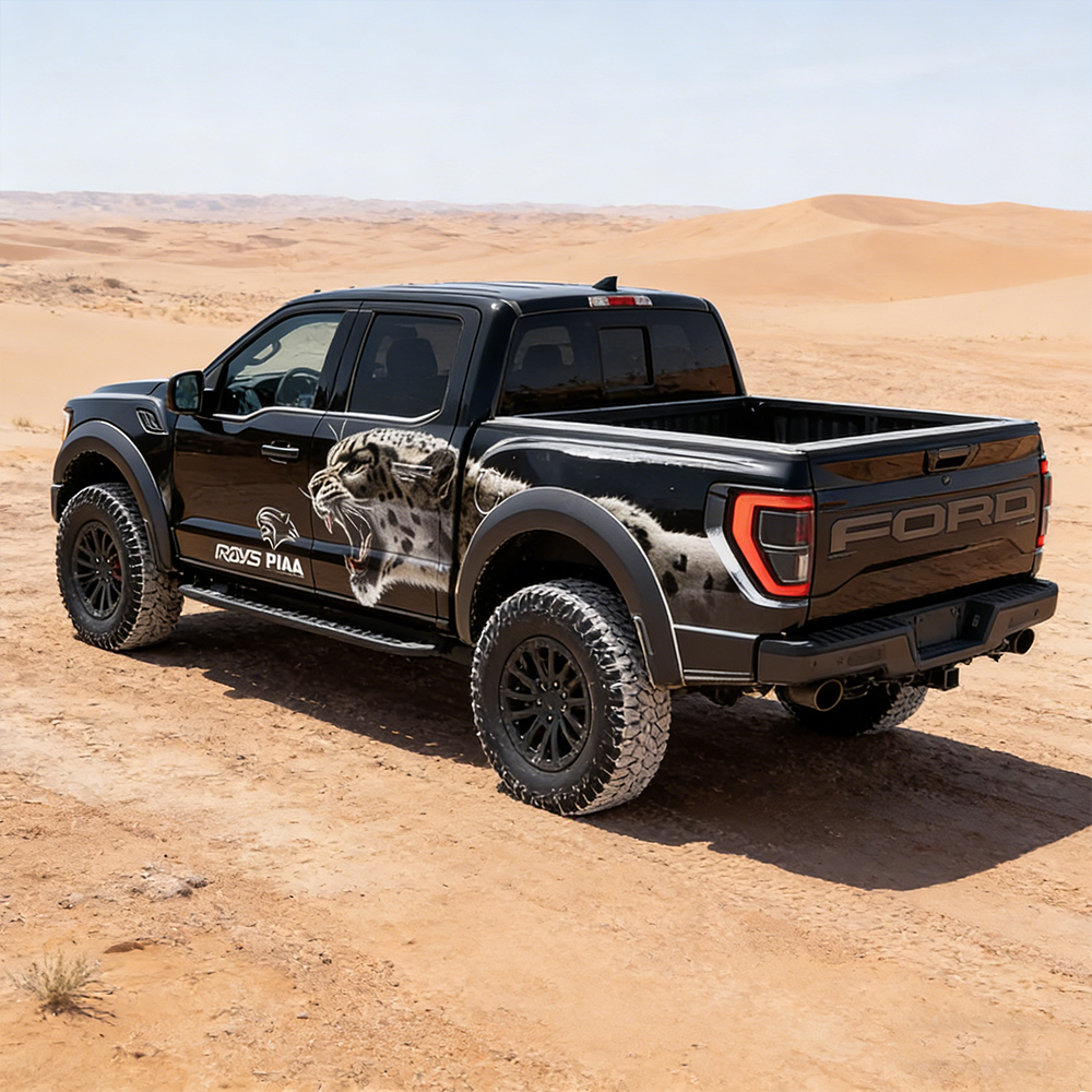 Wolf Snow Car Decal for Ford Raptor | Winter Animal Vinyl Wrap