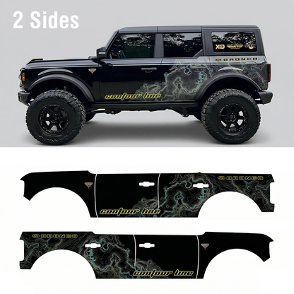 Topographic Pattern SUV Decal | Contour Style Side Graphic Kit