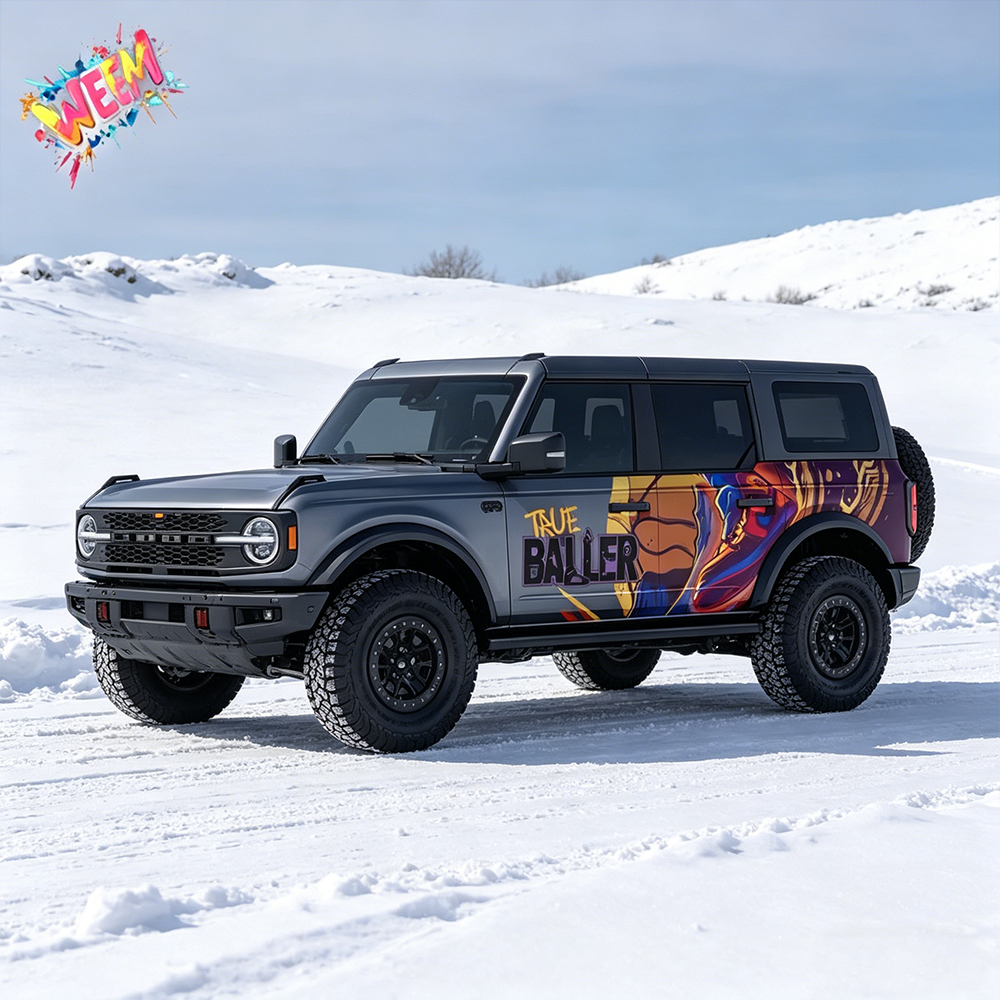 Colorful Abstract Art Car Decal for Ford Bronco | Modern Graphic Vinyl Wrap