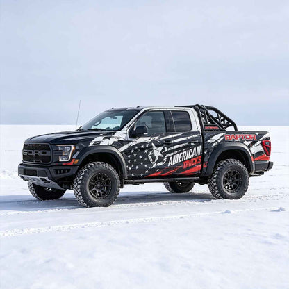 American Flag Off-Road Truck Decal | Patriotic Raptor Style Vinyl Wrap