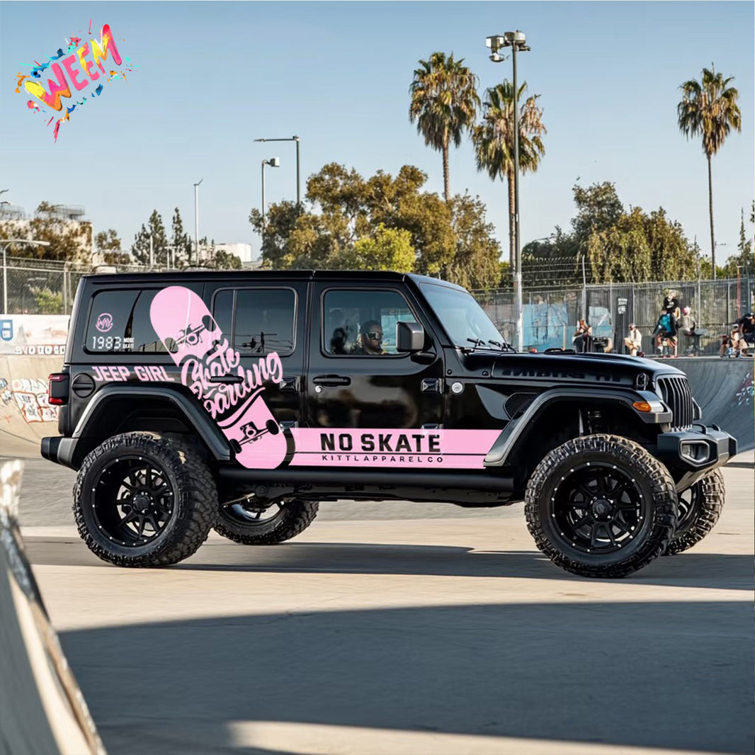 Pink Skateboard SUV Decal | Street Style Side Stripe Wrap