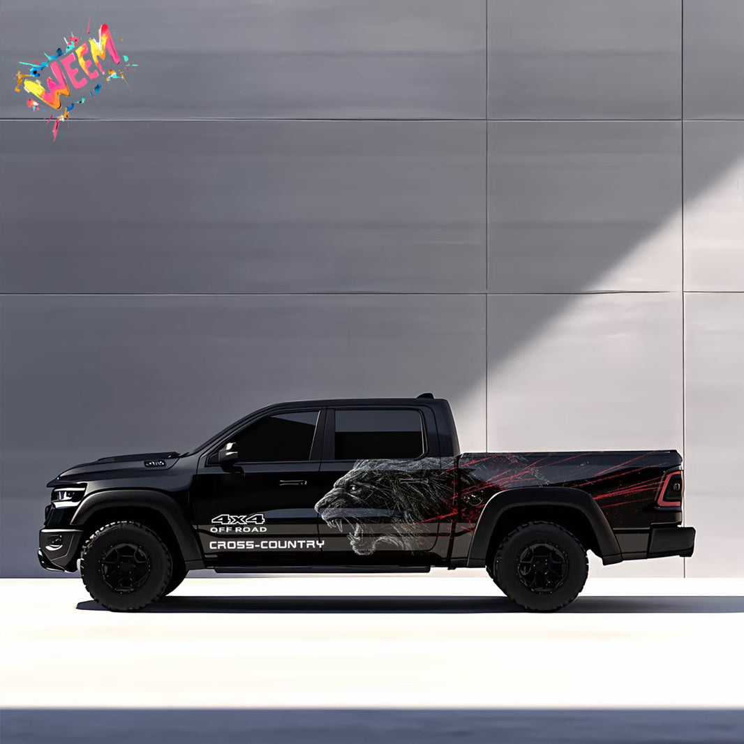 Roaring Beast Head Truck Decal | 4x4 Cross Country Off-Road Vinyl Wrap