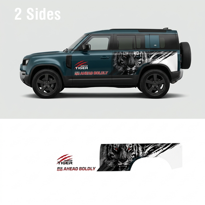 Bold Tiger Head SUV Decal for Bronco | Aggressive Animal Side Graphic Wrap