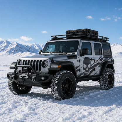 Skull Attack SUV Decal | Aggressive Side Vinyl Wrap for Off-Road Vehicles