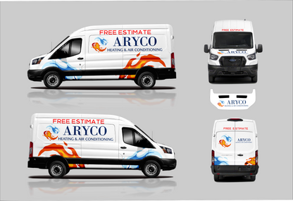 HVAC Service Van Wrap Kit | Heating & Air Conditioning Business Decal
