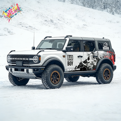 Aggressive Rhino SUV Decal for Bronco | Off-Road Beast Side Graphic Wrap