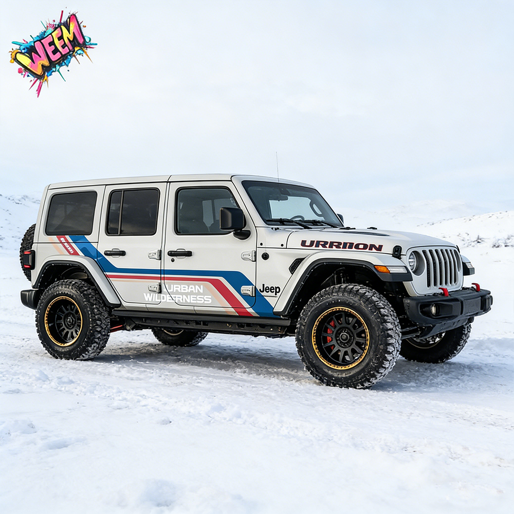 Retro Stripe SUV Decal for Jeep Wrangler | Urban Wilderness Side Graphic Wrap