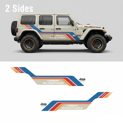 Retro Stripe SUV Decal for Jeep Wrangler | Urban Wilderness Side Graphic Wrap