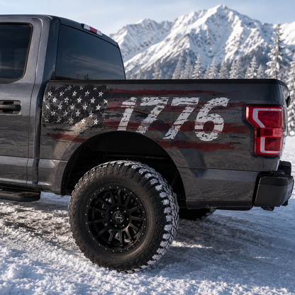 1776 American Flag Truck Decal for Ford F-150 | Patriotic Rear Bed Side Vinyl Wrap