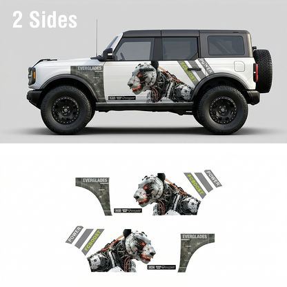 Cyber Panther SUV Decal | Futuristic Mech Animal Side Graphic Kit