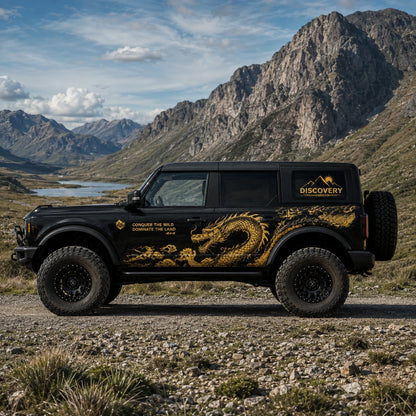 Golden Dragon SUV Decal | Mythical Side Vinyl Wrap for Off-Road Vehicles