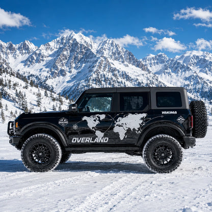 World Map SUV Decal | Overland Travel Side Graphic Vinyl Wrap Kit