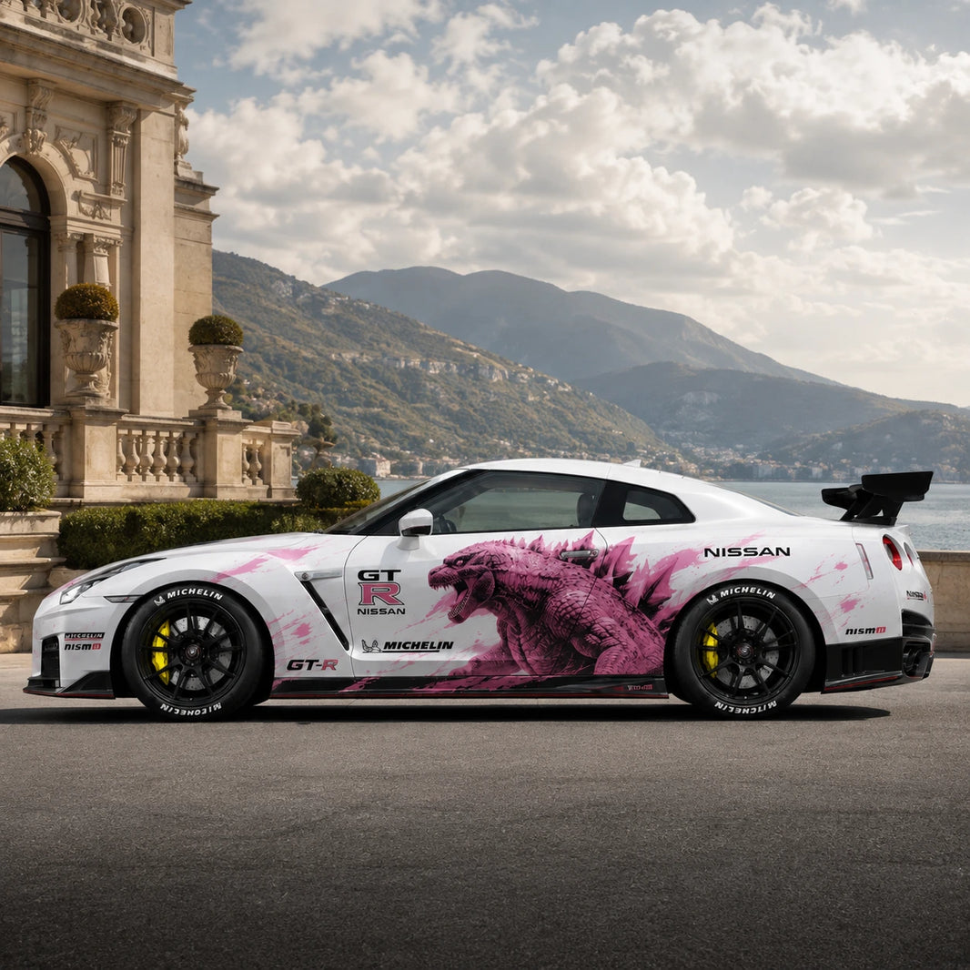Kaiju Monster Car Decal for Nissan GT-R | Anime Godzilla Style Racing Wrap