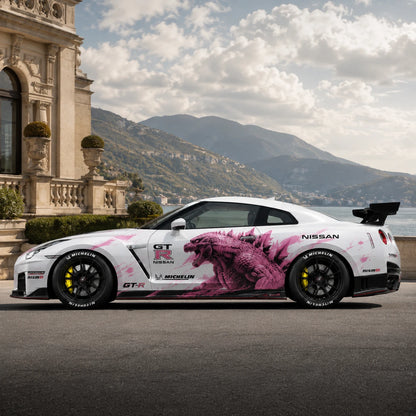 Kaiju Monster Car Decal for Nissan GT-R | Anime Godzilla Style Racing Wrap