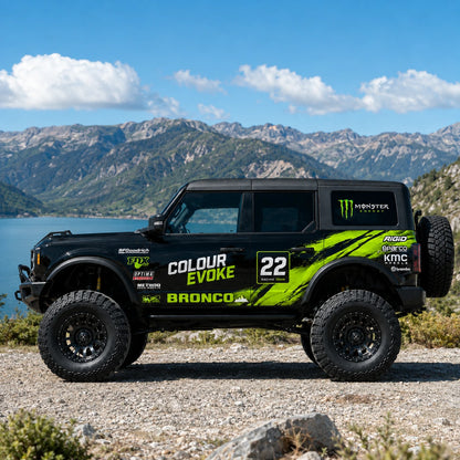 Neon Green Racing Stripe SUV Decal | Performance Side Graphic Kit