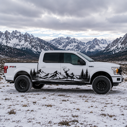 Mountain Elk Truck Decal for Ford F-150 | Wilderness Landscape Side Vinyl Wrap