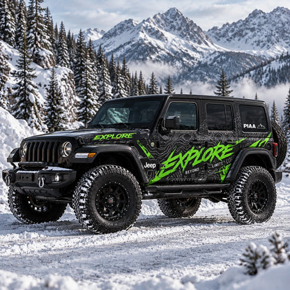 Contour Line Topographic SUV Decal for Jeep Wrangler | Overland Terrain Map Side Wrap