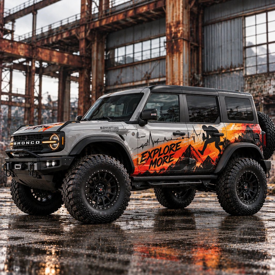Mountain Climber SUV Decal | Adventure Gradient Side Wrap Graphic