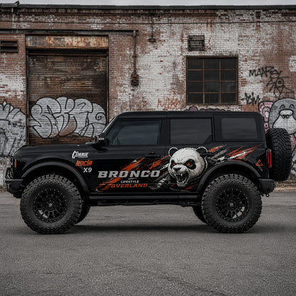 Angry Panda SUV Decal | Off-Road Cartoon Animal Side Graphic Vinyl Wrap Kit