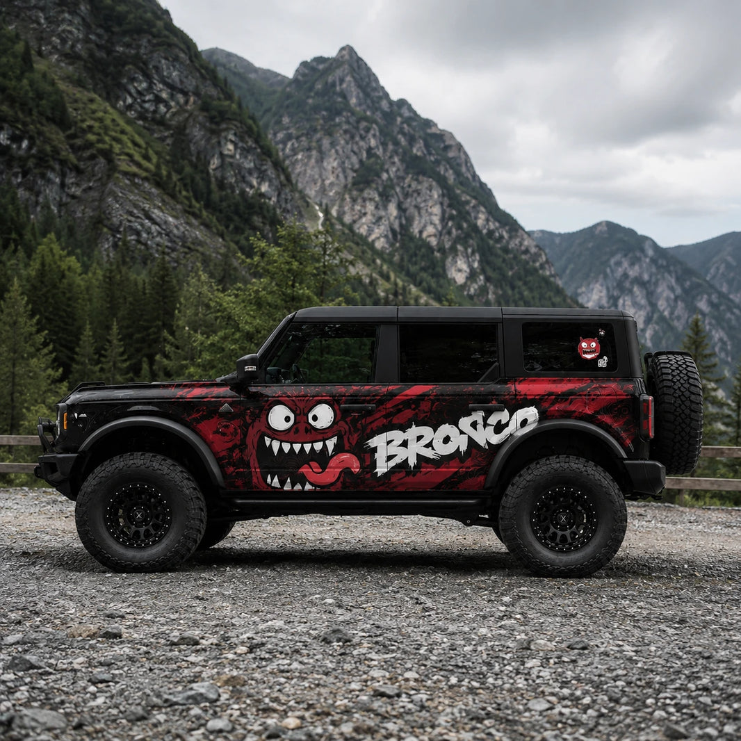 Graffiti Monster Car Decal for Ford Bronco | Comic Style Street Art Vinyl Wrap