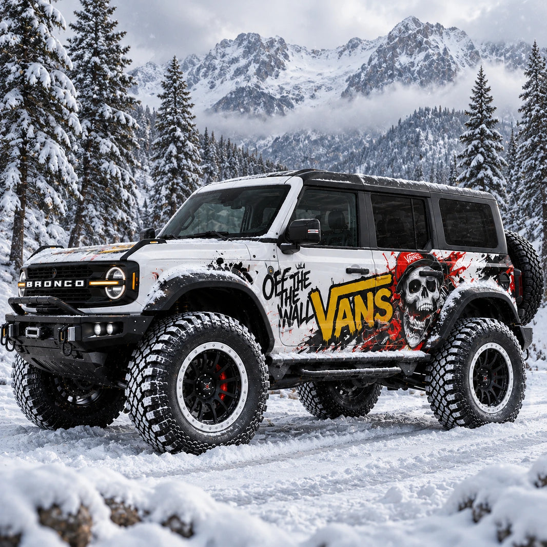 Street Graffiti SUV Decal Wrap for Jeep Wrangler | Skate Style Cartoon Overland Side Graphics