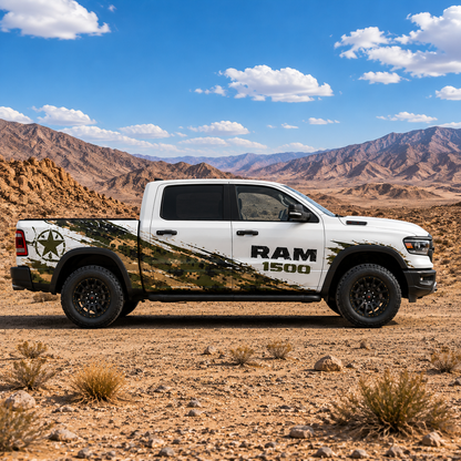 Digital Camo Assault Truck Decal for RAM 1500 - Vinyl Decal Kit Side View | WEEM Custom