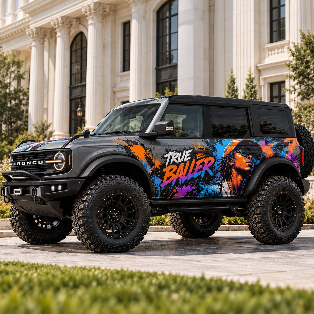 Colorful Abstract Art Car Decal for Ford Bronco | Modern Graphic Vinyl Wrap