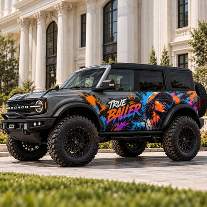 Colorful Abstract Art Car Decal for Ford Bronco | Modern Graphic Vinyl Wrap