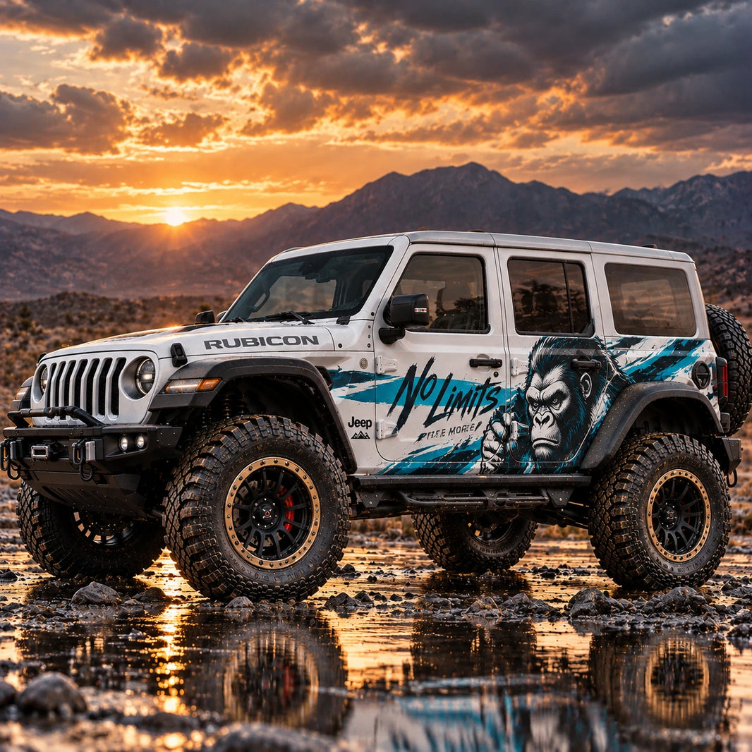Monkey Stripe SUV Decal for Wrangler | Minimal Animal Side Graphic Wrap