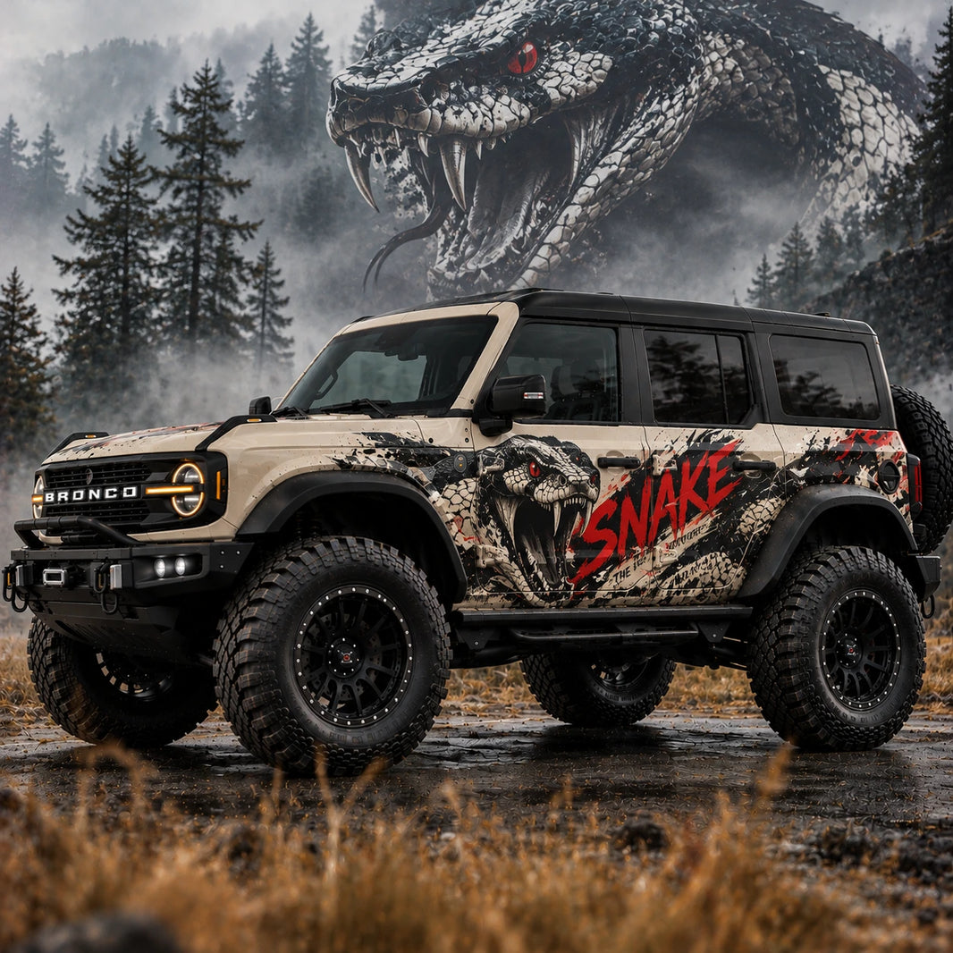 Viper Snake SUV Decal Wrap for Jeep Wrangler | Aggressive Predator Off-Road Side Graphics