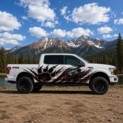 Bear Claw Truck Decal for Ford F-150 | Aggressive Animal Side Vinyl Wrap
