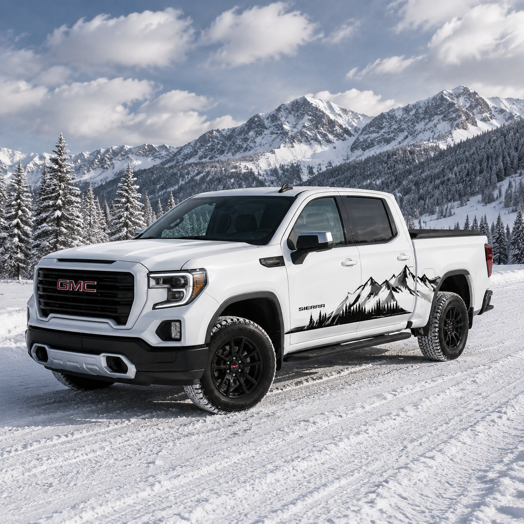 Mountain Bear Truck Decal for GMC Sierra 1500 | Wilderness Side Vinyl Wrap