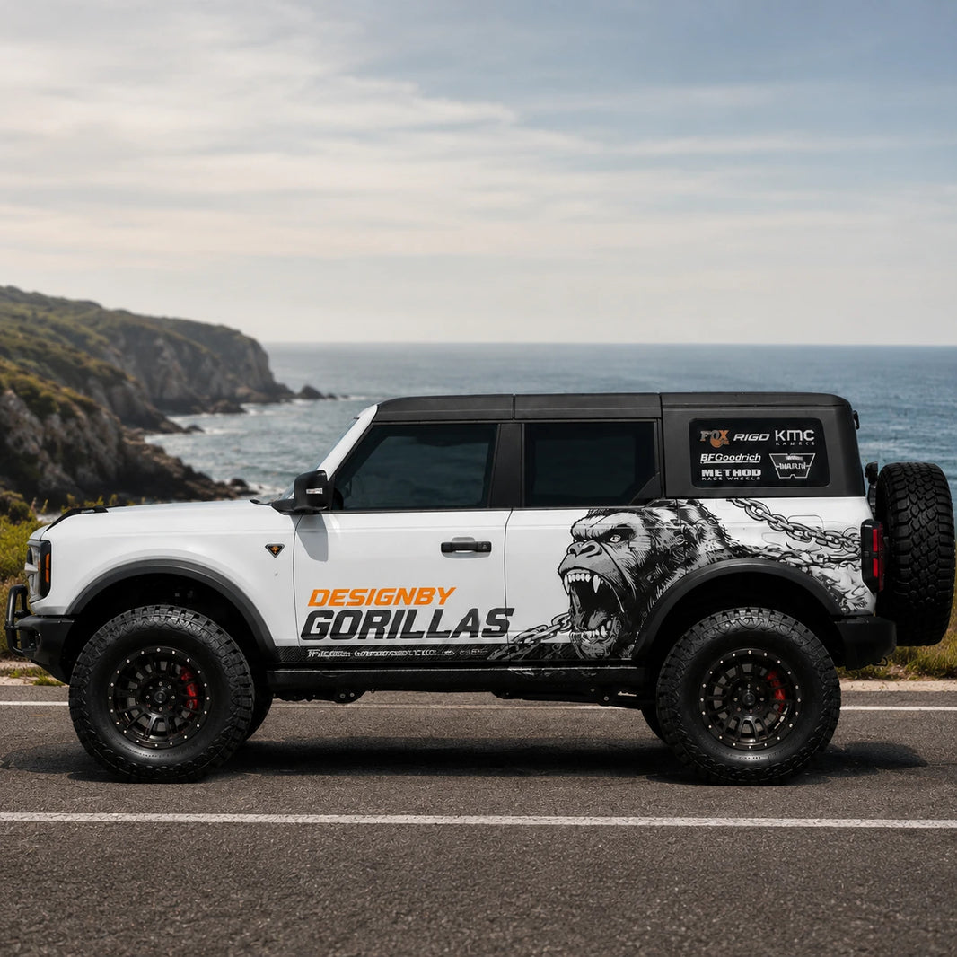 Black Gorilla Off-Road SUV Decal | Aggressive Side Graphic Kit