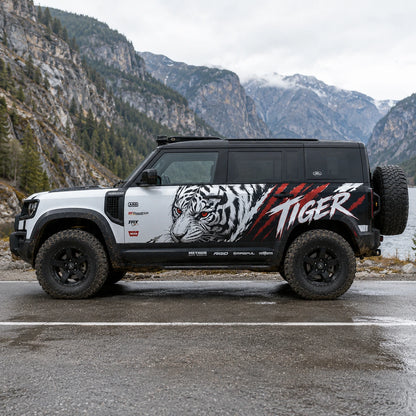 Bold Tiger Head SUV Decal for Bronco | Aggressive Animal Side Graphic Wrap
