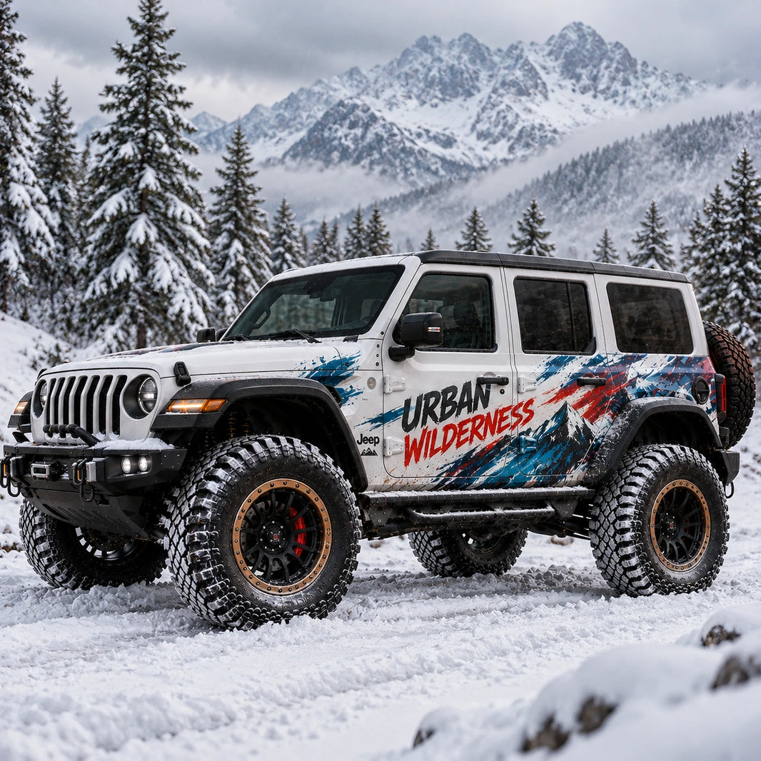 Retro Stripe SUV Decal for Jeep Wrangler | Urban Wilderness Side Graphic Wrap