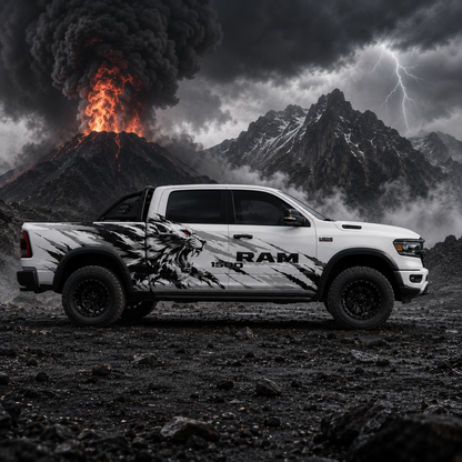 Savage Wolf Truck Decal for RAM 1500 | Aggressive Predator Side Graphics