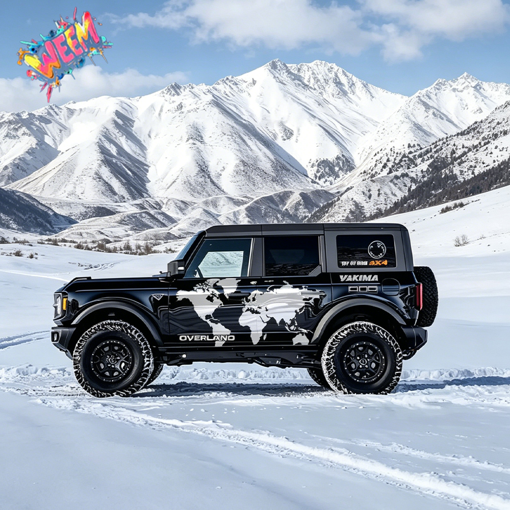 World Map SUV Decal | Overland Travel Side Graphic Vinyl Wrap Kit