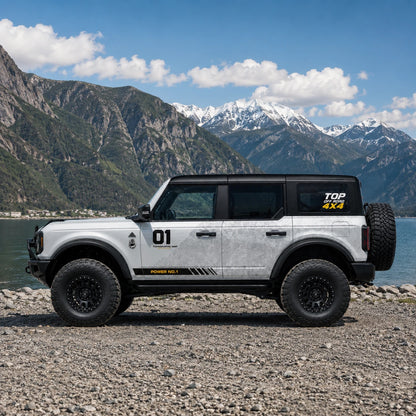 Minimal Topographic SUV Decal | Clean Contour Line Off-Road Side Vinyl Wrap for Jeep Bronco